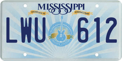 MS license plate LWU612