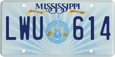 MS license plate LWU614