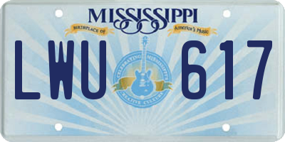 MS license plate LWU617