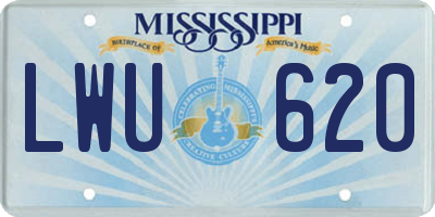 MS license plate LWU620
