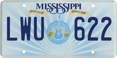 MS license plate LWU622
