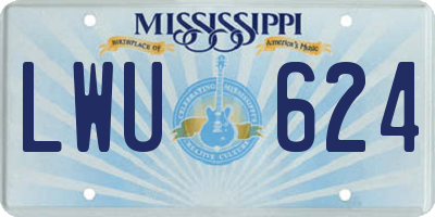 MS license plate LWU624