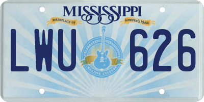 MS license plate LWU626
