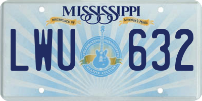 MS license plate LWU632