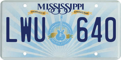 MS license plate LWU640