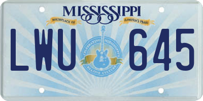 MS license plate LWU645