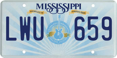 MS license plate LWU659