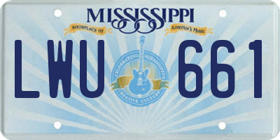 MS license plate LWU661