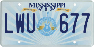 MS license plate LWU677