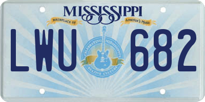 MS license plate LWU682