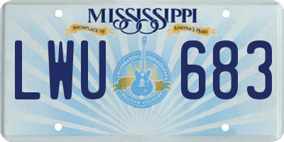 MS license plate LWU683