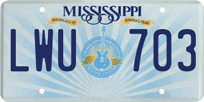 MS license plate LWU703