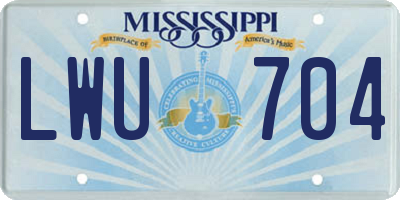 MS license plate LWU704