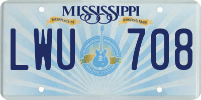 MS license plate LWU708