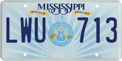 MS license plate LWU713