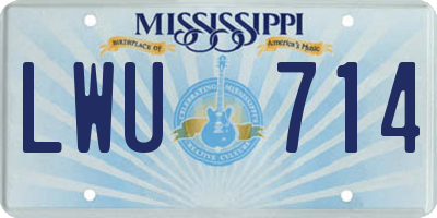 MS license plate LWU714