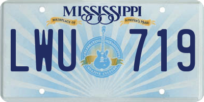 MS license plate LWU719