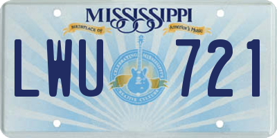 MS license plate LWU721