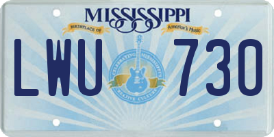 MS license plate LWU730