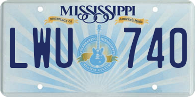 MS license plate LWU740