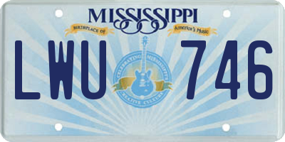 MS license plate LWU746