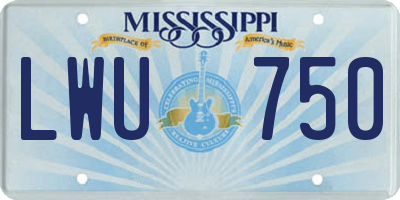 MS license plate LWU750