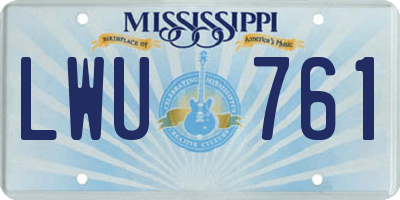 MS license plate LWU761