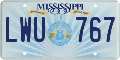 MS license plate LWU767