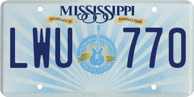 MS license plate LWU770