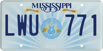 MS license plate LWU771