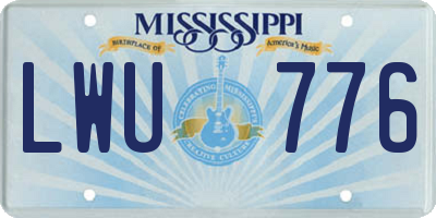 MS license plate LWU776