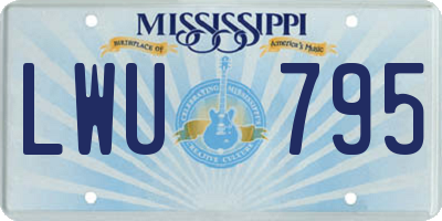 MS license plate LWU795