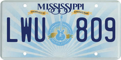 MS license plate LWU809