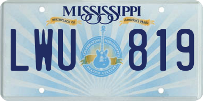 MS license plate LWU819