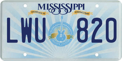 MS license plate LWU820