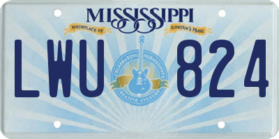 MS license plate LWU824