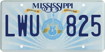 MS license plate LWU825