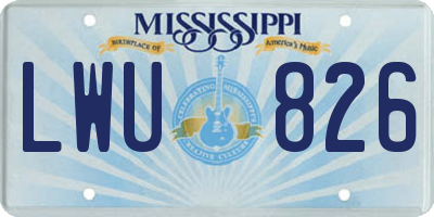 MS license plate LWU826