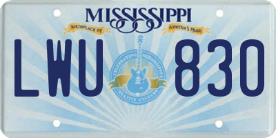 MS license plate LWU830