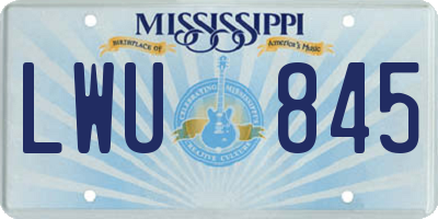 MS license plate LWU845
