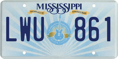 MS license plate LWU861