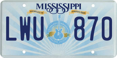 MS license plate LWU870