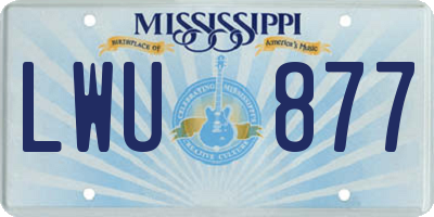 MS license plate LWU877