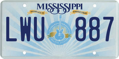MS license plate LWU887