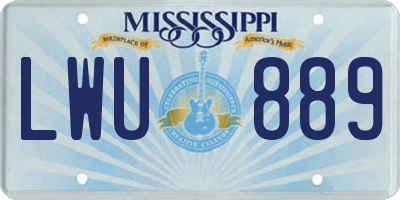 MS license plate LWU889