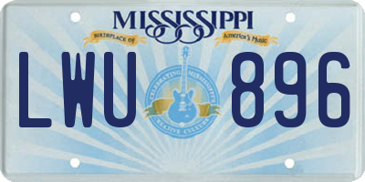 MS license plate LWU896