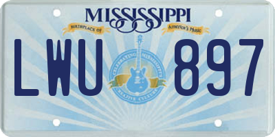 MS license plate LWU897
