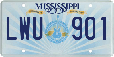 MS license plate LWU901