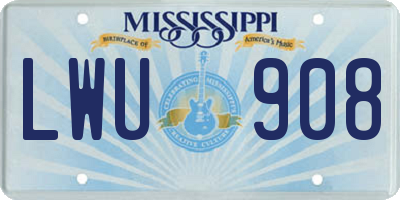 MS license plate LWU908