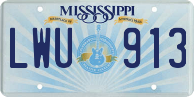 MS license plate LWU913